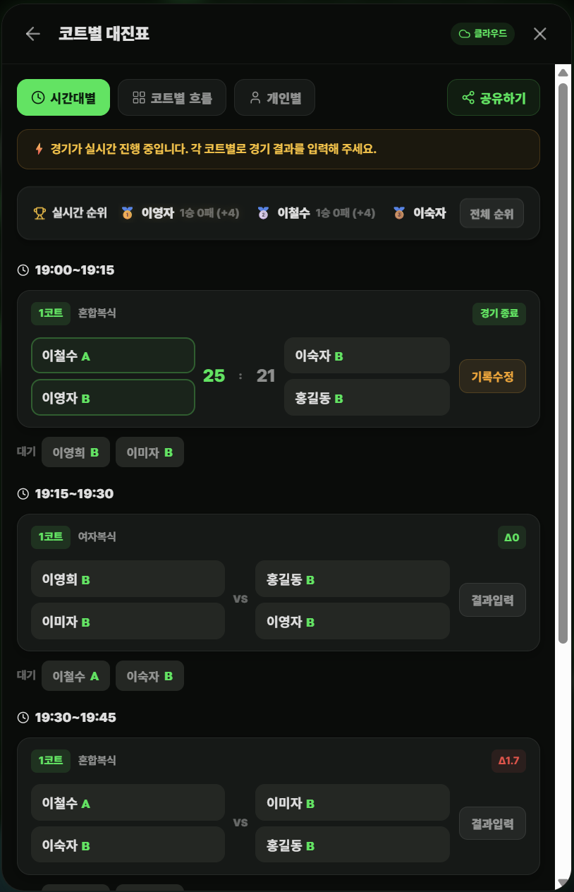 점수 입력